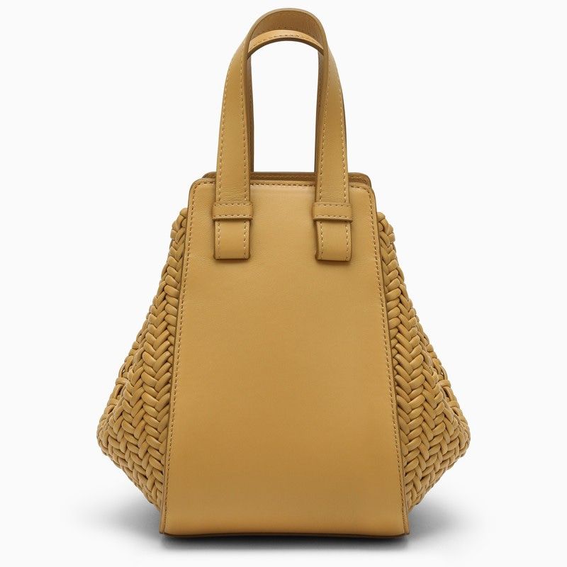 LOEWE Sahara Compact Leather Hammock Handbag for Women in Brown
