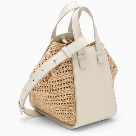 LOEWE Natural/White Raffia and Leather Handbag for Women