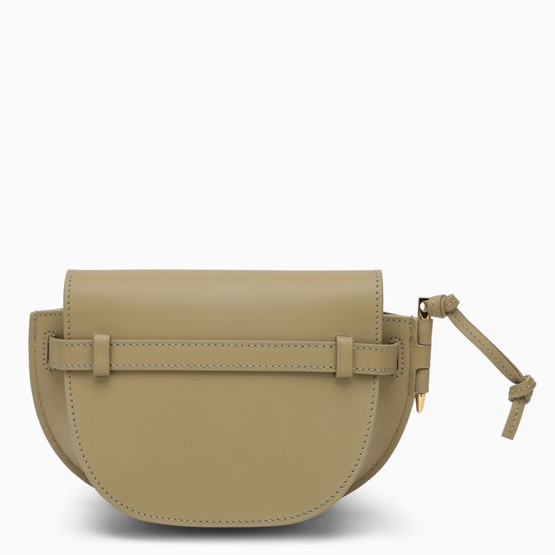 LOEWE Mini Grey Leather Cross-Body Bag with Knot Belt and Logo Strap