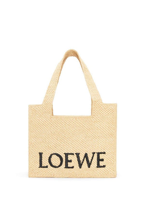 LOEWE Women's Beige Raffia Medium Tote Handbag for Fall/Winter 2024