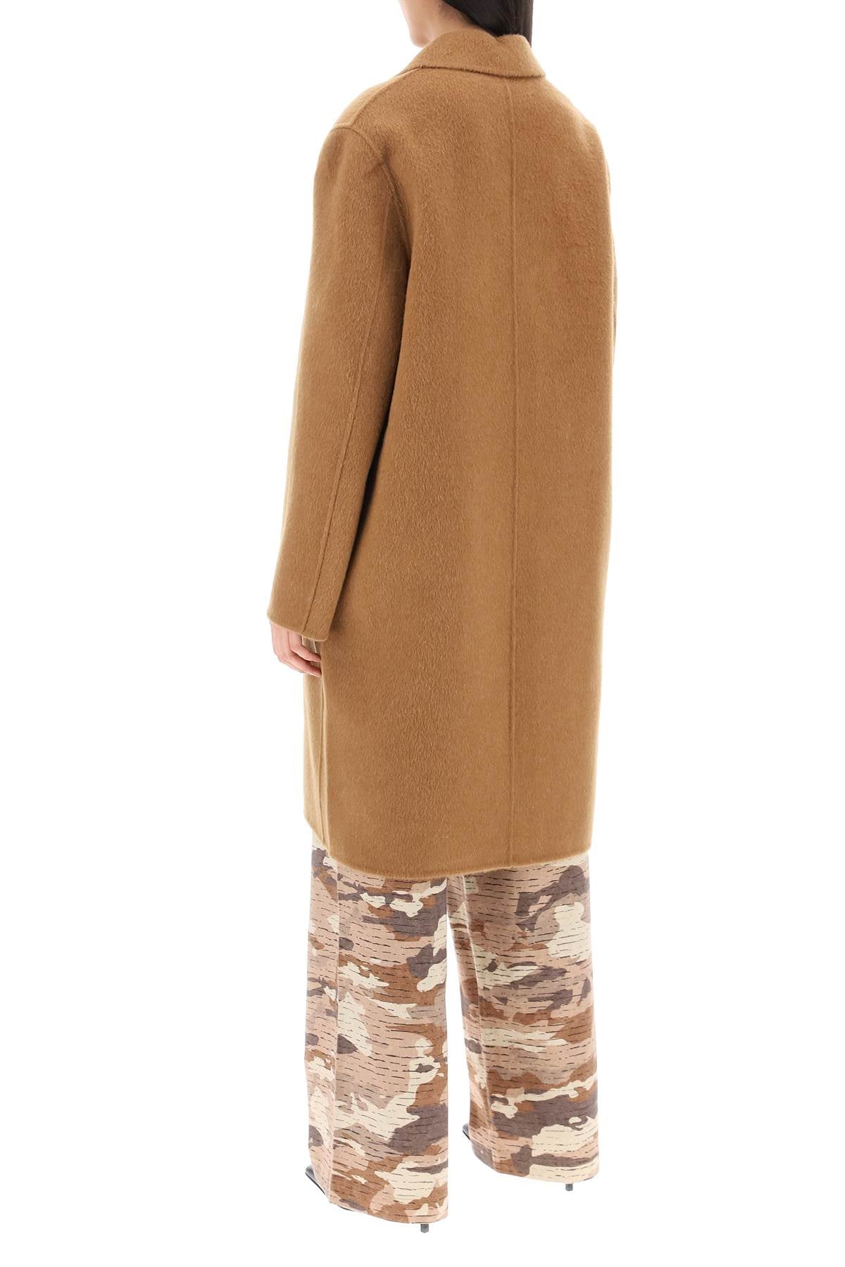 Knee-Length Wool and Alpaca Jacket