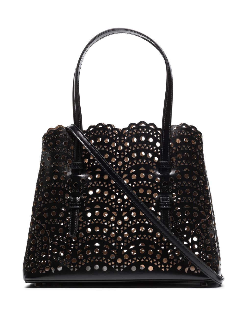 ALAIA Black Cut-Out Leather Handbag for Women