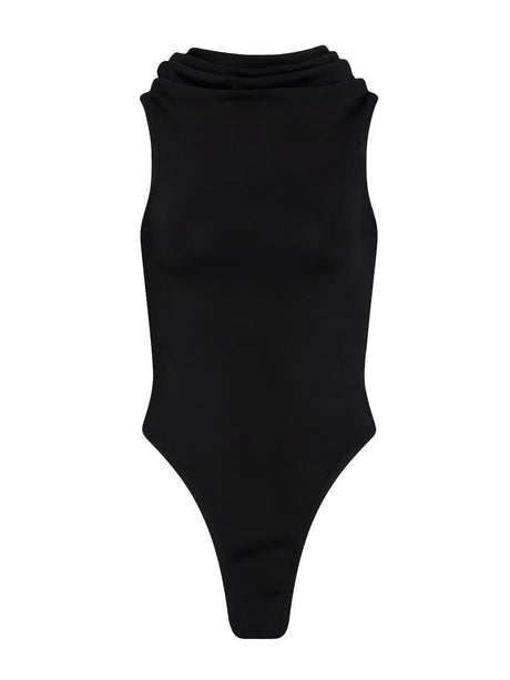 ALAIA 24SS Women's Black Swimsuit for Beach Days