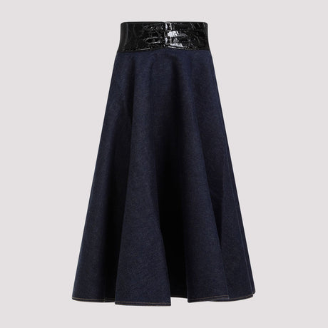 Blue Belted Midi Skirt - Bộ sưu tập SS24