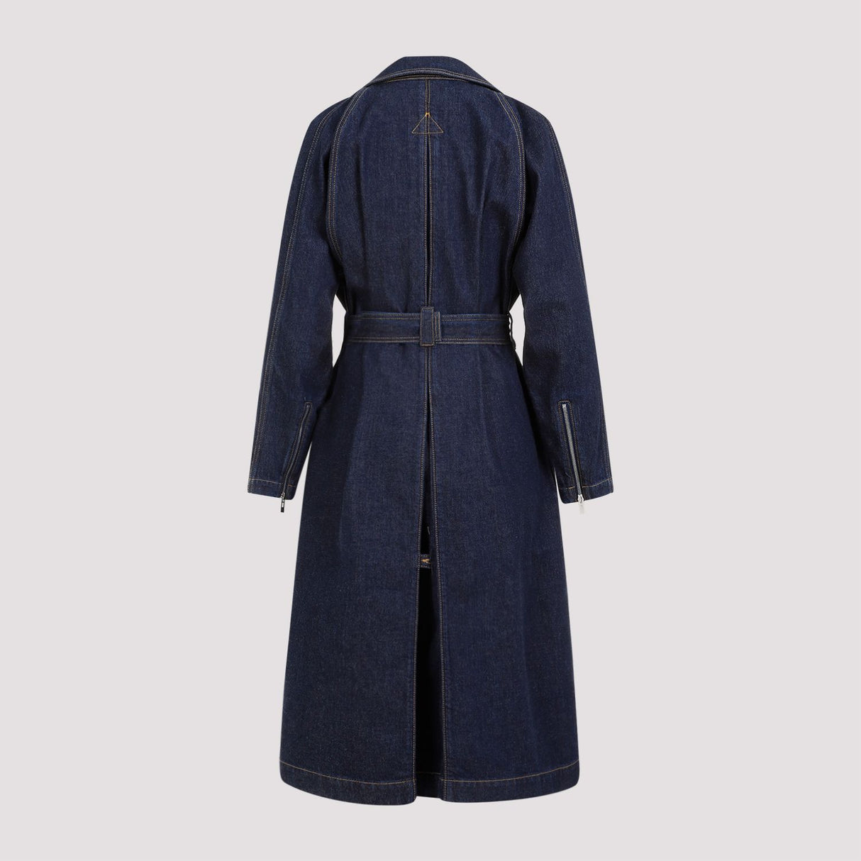 女性用青色ベルトデニムジャケット - SS24コレクション