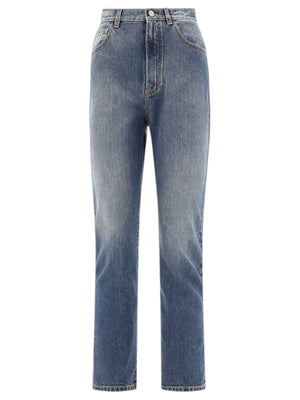 High-waisted Straight-leg Jeans in Blue for Women by ALAIA