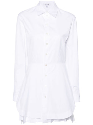 ALAIA White Cotton Blend Shirt Dress for Women