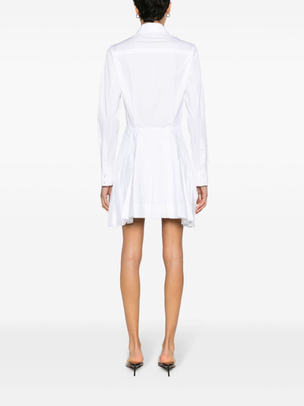 ALAIA White Cotton Blend Shirt Dress for Women