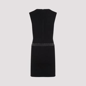 ALAIA Black Embroidered Wool Dress for Women
