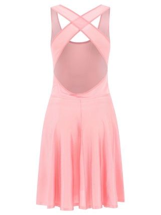 ピンクのフレアスリーブレスドレス - SS24 コレクション