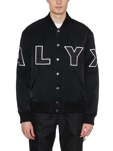 1017 ALYX 9SM Men's Logo Varsity Jacket in Black Padded Nylon for SS23