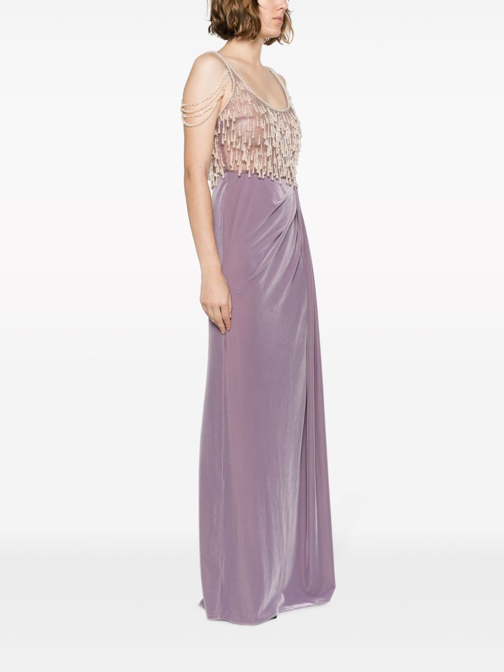 FW23长款紫罗兰色女士连衣裙
