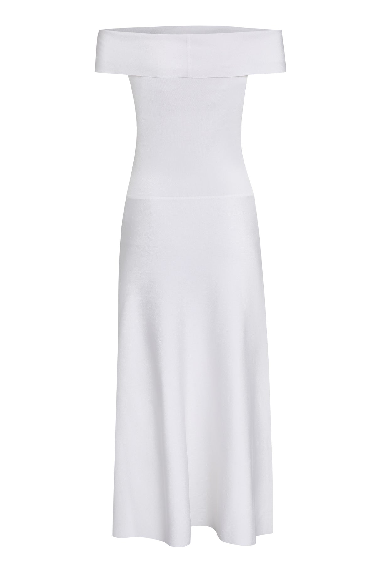 迷人白色嬌旋裙黏膠裙連衣裙 - SS24