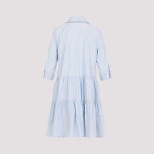 100%有機棉雪紡連衣裙 雙層下擺設計