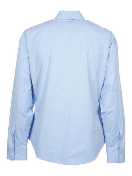 VALENTINO Men's Long Sleeve Embroidered Shirt in Celeste - FW22