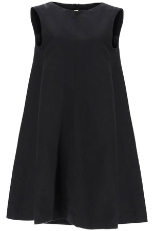 女性用の黒色コットンカディ製フレアドレス