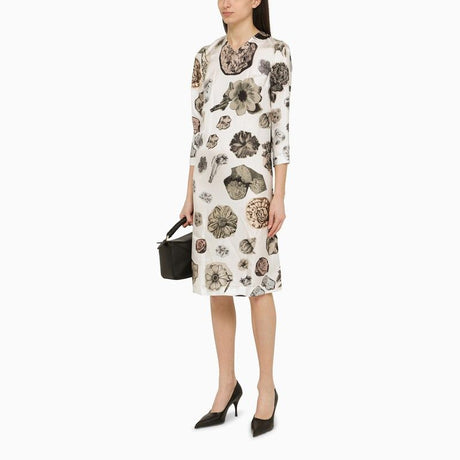MARNI Contrasting Floral Collage Print Silk Dress for Women