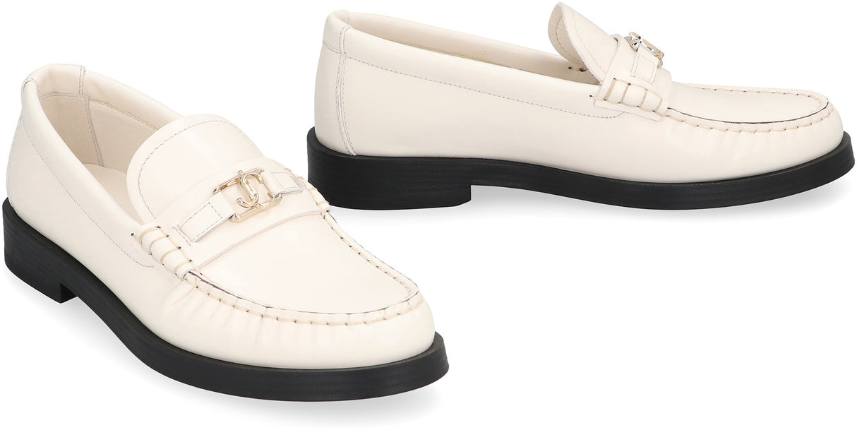 Stylish White Leather Loafers for Women