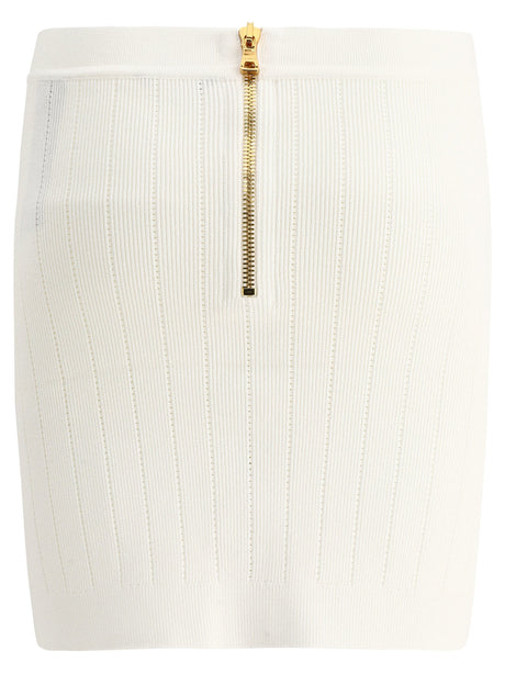 白ニットボタンスカート - SS23コレクション