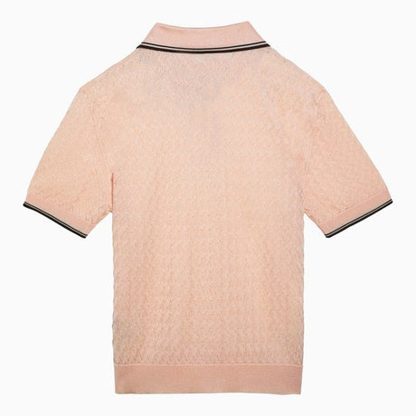 AMIRI Light Pink Viscose Knit Polo Shirt for Men SS24