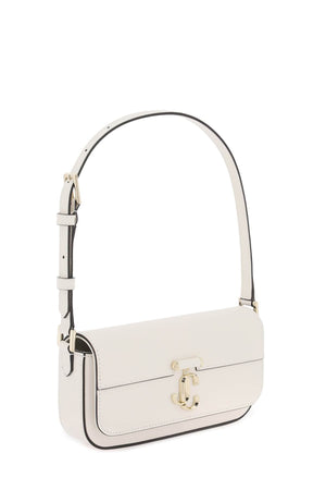 JIMMY CHOO White Mini Shoulder Handbag with Gold JC Detail and Magnetic Closure for Women, SS24