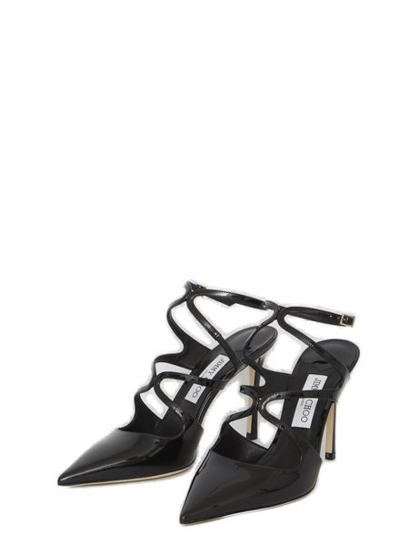 Giày cao gót da bóng đen cho phụ nữ từ bộ sưu tập FW23