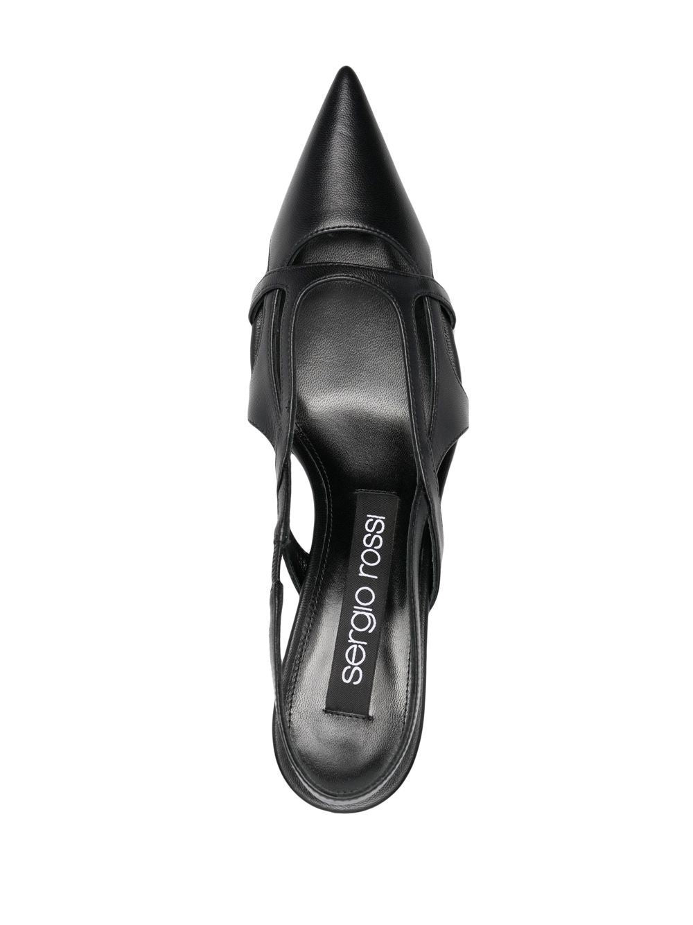 SERGIO ROSSI Black Leather Slingback Pumps for Women