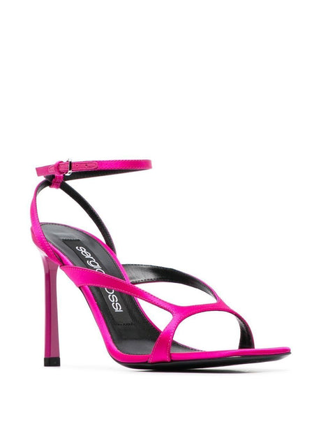 粉红紫色100毫米开口皮凉鞋| SS23系列