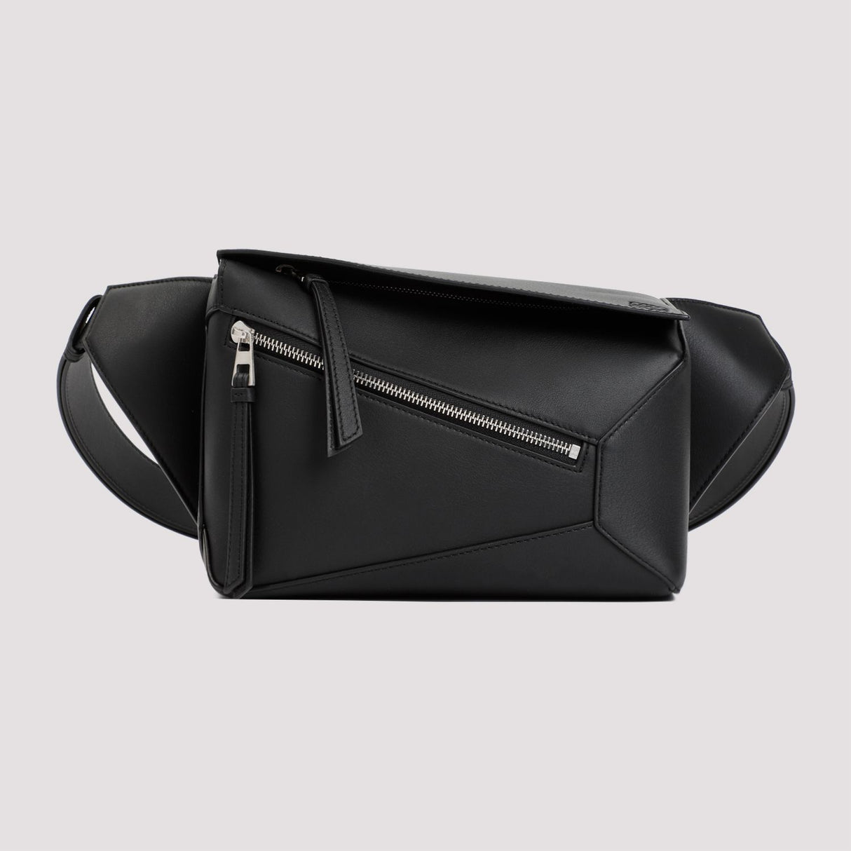 LOEWE Mini Black Leather Crossbody Bumbag for Men, 24x17x10 cm