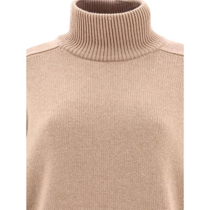 女性用タンカラータートルネックセーター - FW24コレクション