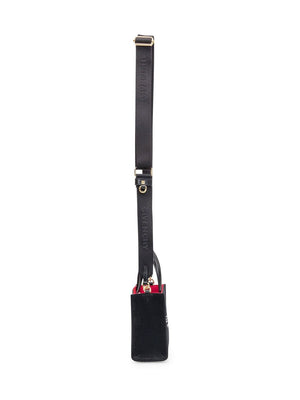 經典黑色女性斜紋布手提袋，來自SS24系列