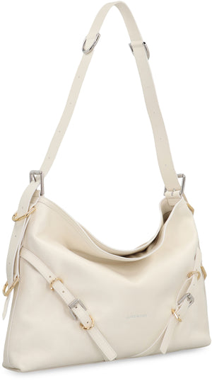 GIVENCHY Ivory Leather Medium Shoulder Handbag with Metallic Accents