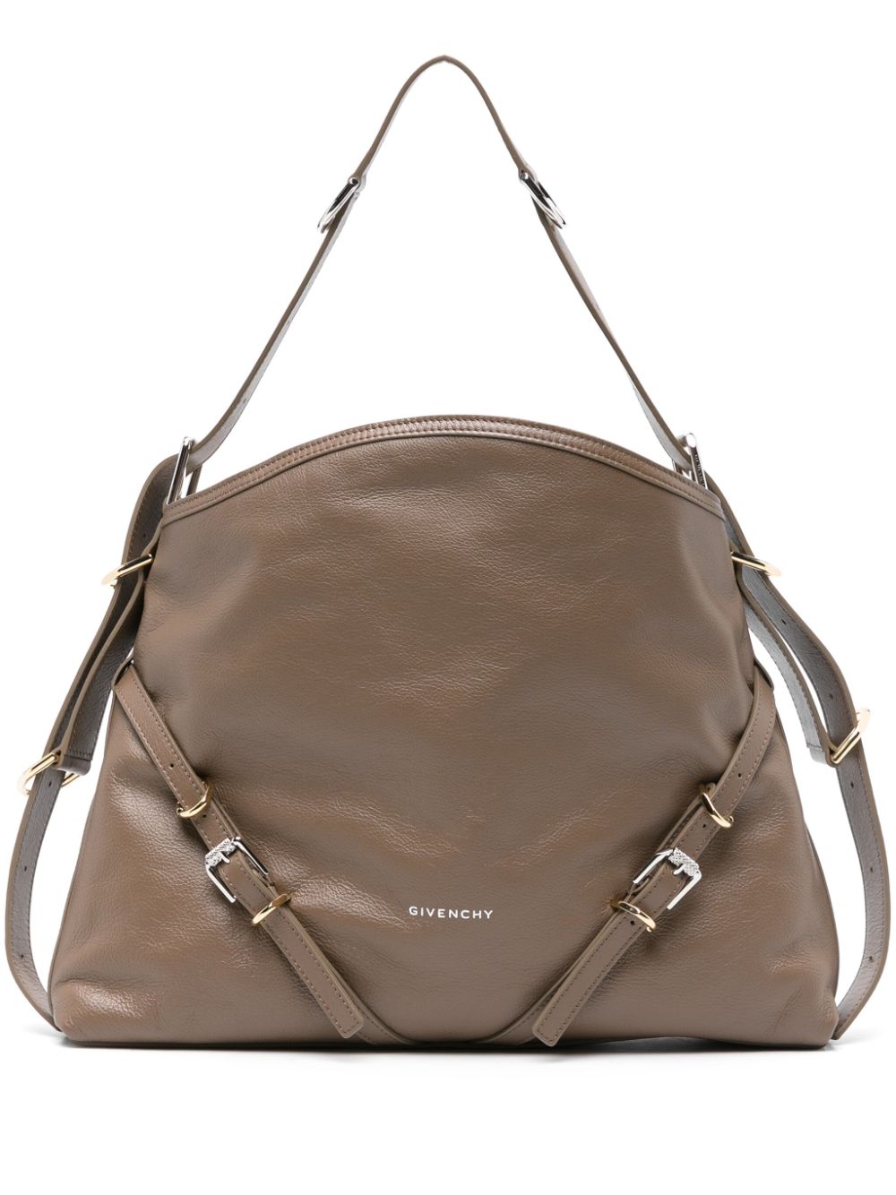 GIVENCHY Taupe Calf Leather Shoulder & Crossbody Bag for Women - SS24