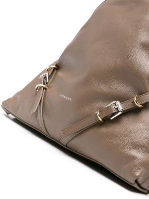 GIVENCHY Taupe Calf Leather Shoulder & Crossbody Bag for Women - SS24