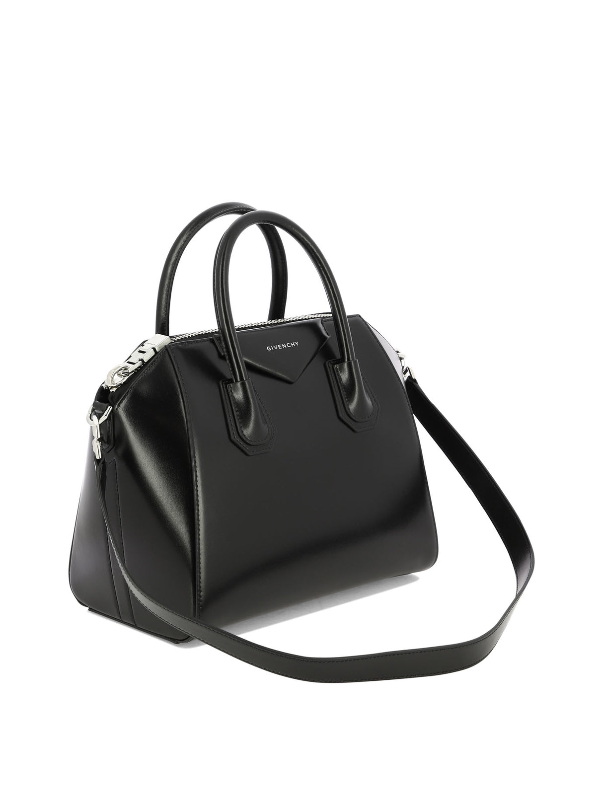 GIVENCHY "Antigona Small" Elegant Black Leather Mini Handbag with Adjustable Strap
