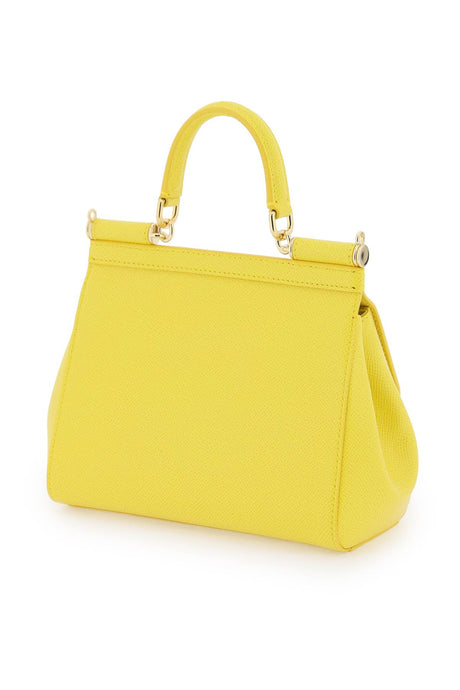 必須のレディースデザイナーハンドバッグ | 黄色のカーフスキン | 調整可能なストラップ