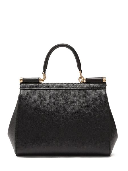 DOLCE & GABBANA Miss Sicily Shoulder Bag in Black Leather for Women - SS24 Collection