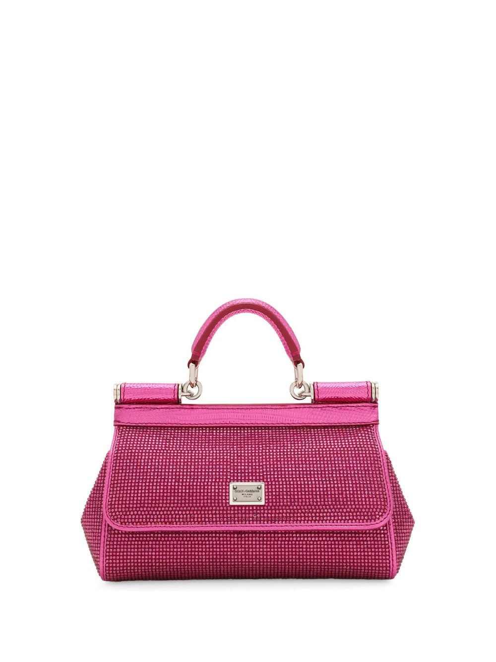 可愛らしいピンク色のラインストーンハンドバッグ