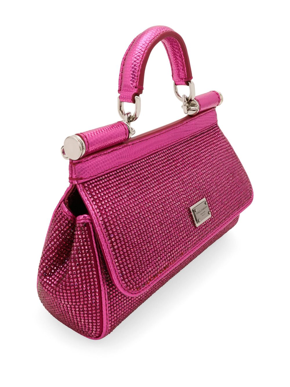 紫紅色鑽石嵌飾小手提包－女性用FW23季節款式