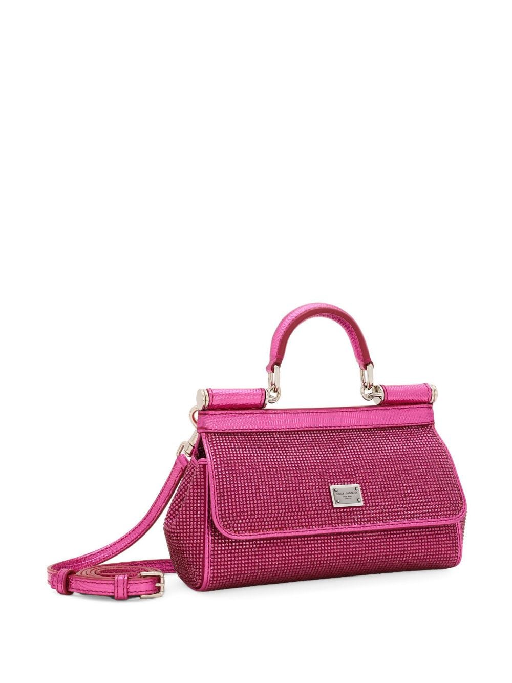 可愛らしいピンク色のラインストーンハンドバッグ