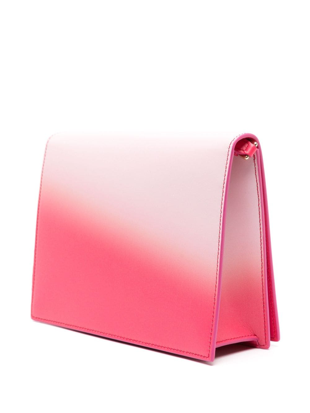 Rose Pink Ombre Leather Crossbody Handbag