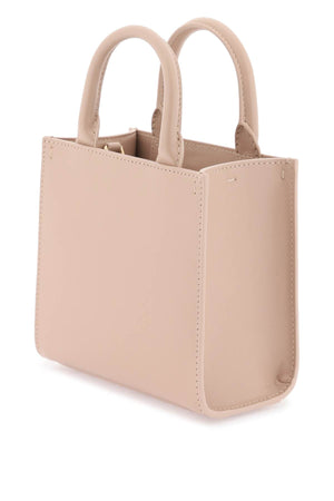 DOLCE & GABBANA Pale Pink Mini Leather Tote with Gold-Tone Details and Adjustable Strap, 17.5x16.5x8 cm