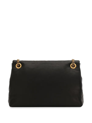 DOLCE & GABBANA Stylish Black Padded Leather Shoulder Handbag for Women