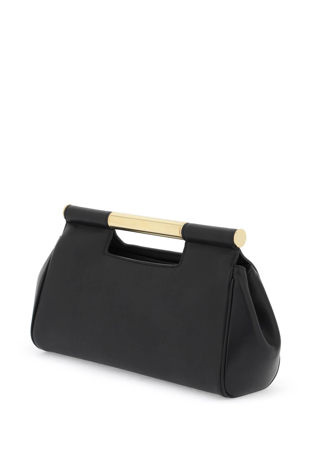 Black Calf Leather Sicily Clutch - SS24 Collection