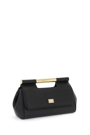 Black Calf Leather Sicily Clutch - SS24 Collection
