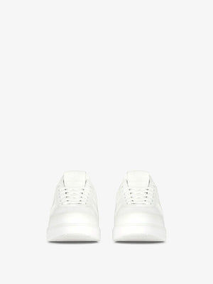White Low-Top Women's Sneakers with Round Toe and 100% Leather Upper