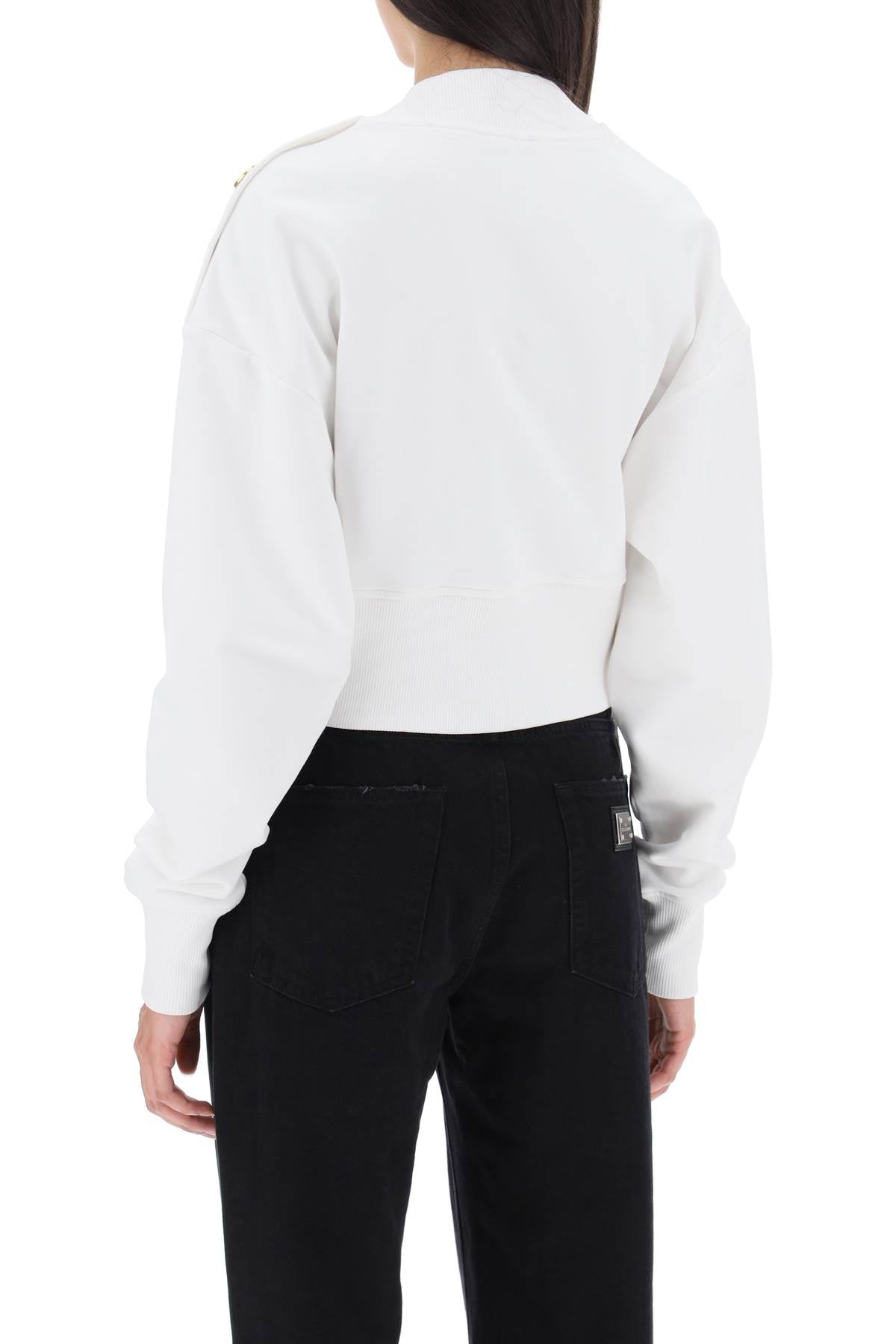 有机棉印花白黑色运动衫，适用于FW23