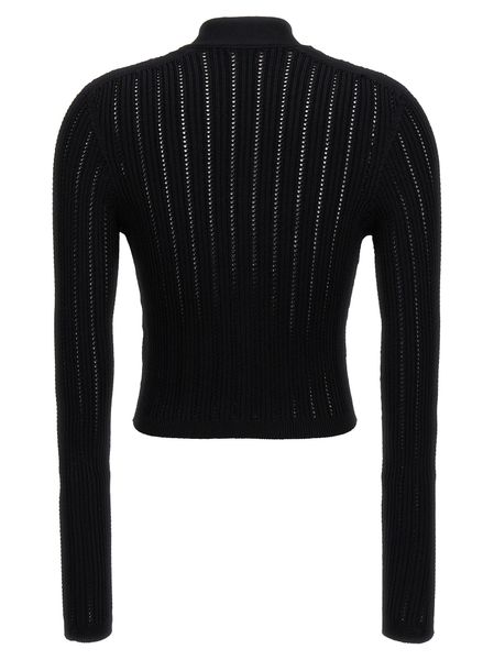 BALMAIN Luxurious Cropped Knit Cardigan for Women in White for FW23