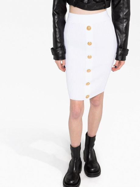 BALMAIN 24SS White Mini Skirt for Women - Latest Fashion for 2024