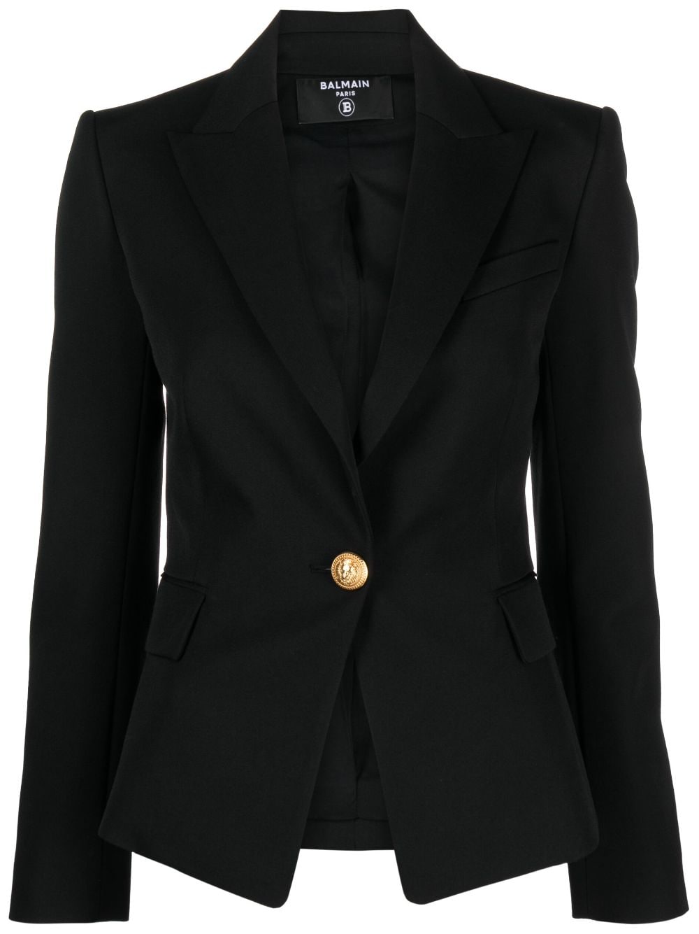 時尚黑色女式羊毛西裝外套，知名設計師款